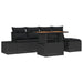 Tuinbankenset 6 st Zwart poly rattan