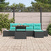Tuin Eetset 6 st Zwart en Blauwgroen