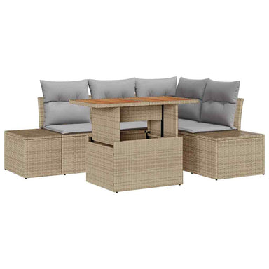 Tuinbankenset 5 st Beige en Grijs