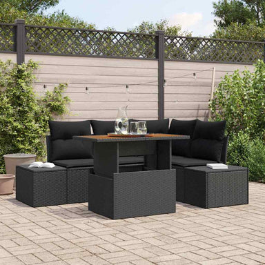 Tuinbankenset 5 st Zwart en Bruin