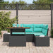 Tuin Eetset 5 st 4-Aantal zitplaatsen Zwart en Blauwgroen