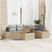 Tuinbankenset 6 st Beige poly rattan