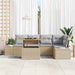 Tuinbankenset 6 st Beige poly rattan