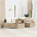 Tuinbankenset 6 st Beige poly rattan