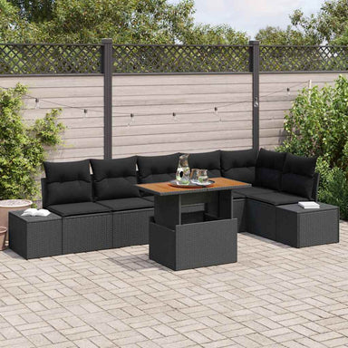 Tuinbankenset 7 st Zwart en Bruin