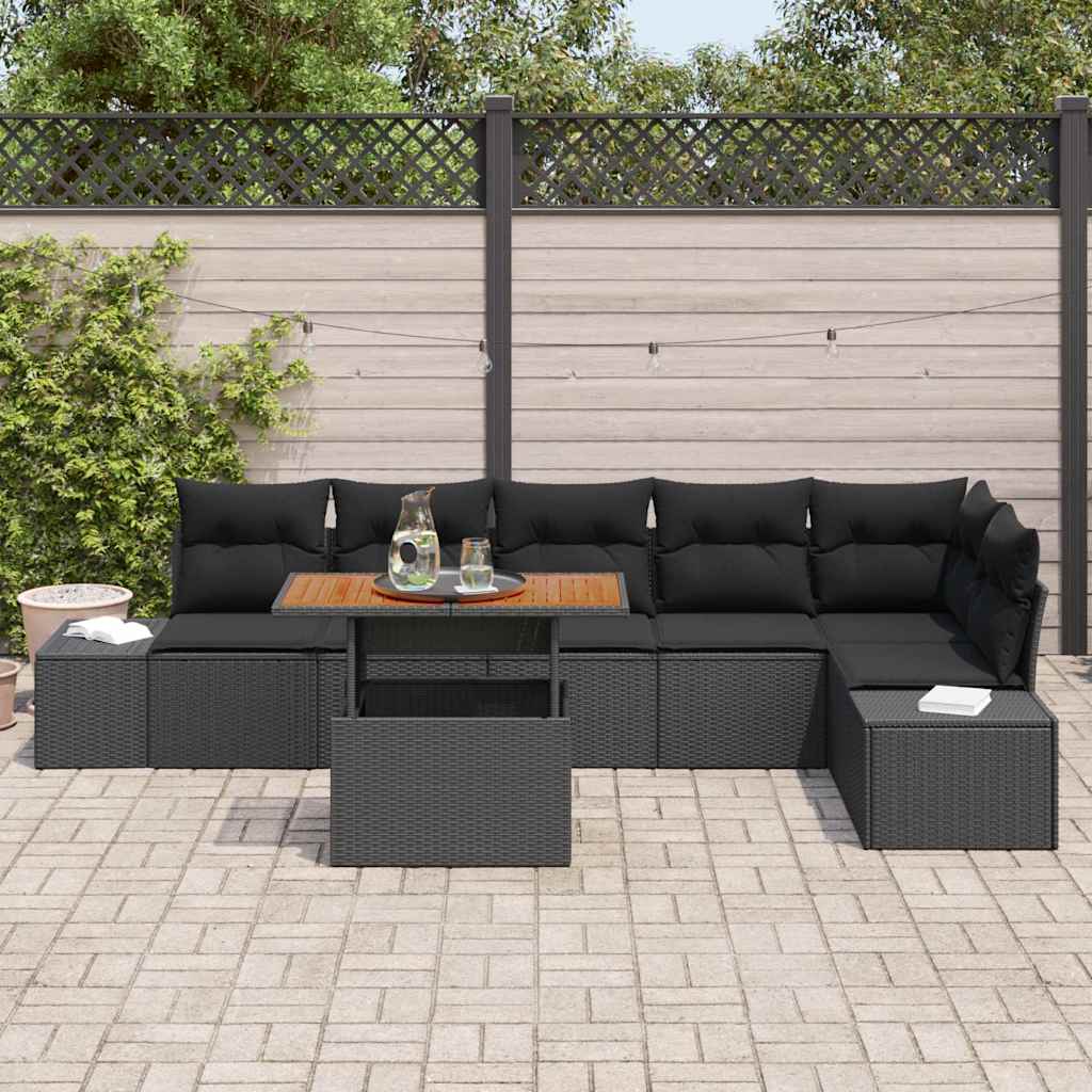 Tuinbankenset 7 st Zwart en Bruin
