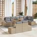 Tuinbankenset 9 st Beige poly rattan
