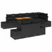 Tuinbankenset 9 st Zwart poly rattan
