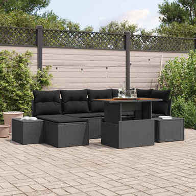 Tuinbankenset 7 st Zwart en Bruin