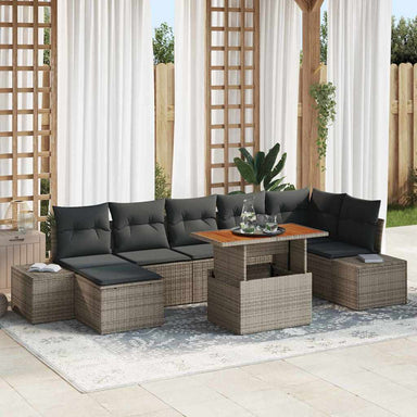 Tuin Sofa Set 8 st Grijs en Bruin