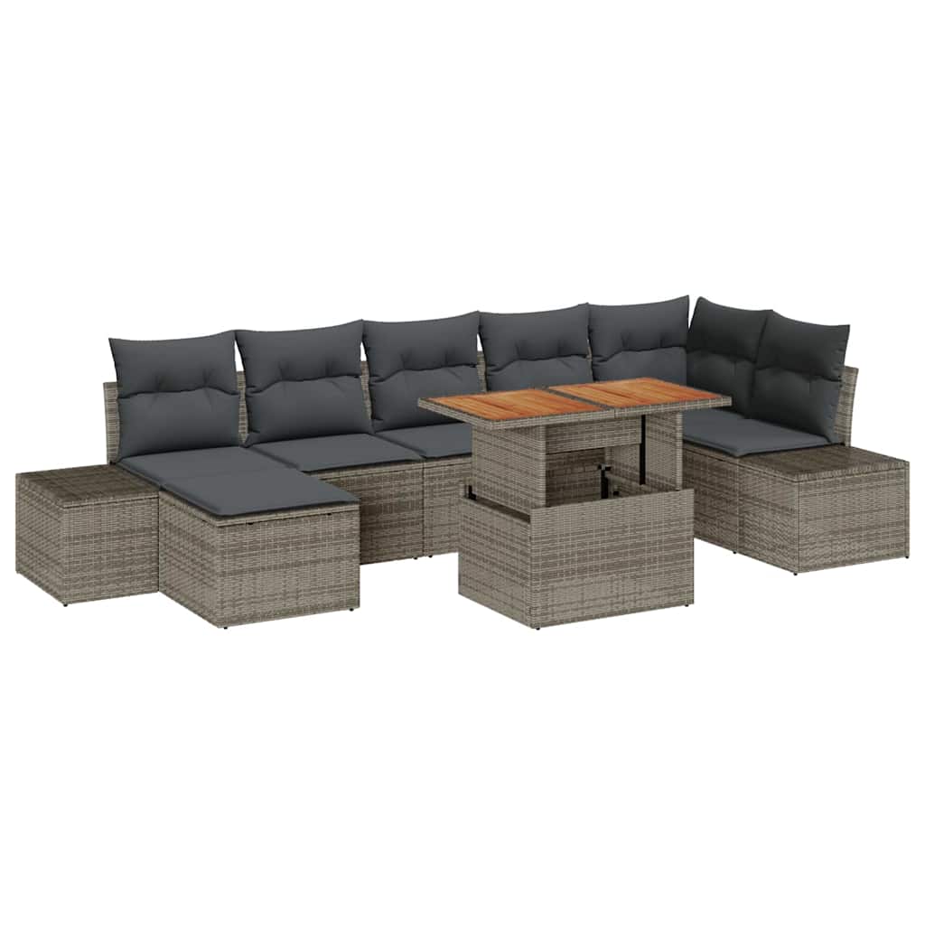 Tuin Sofa Set 8 st Grijs en Bruin