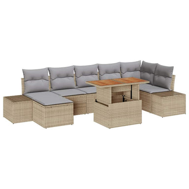 Tuin Sofa Set 8 st Beige en Grijs