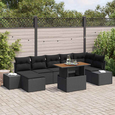 Tuin Sofa Set 8 st Zwart en Bruin