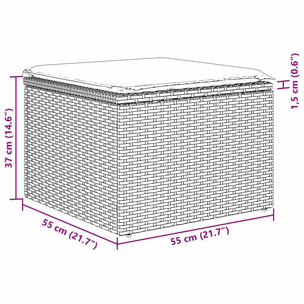 Tuinbankenset 9 st Zwart poly rattan
