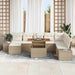 Tuinbankenset 9 st Beige poly rattan