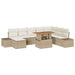 Tuinbankenset 9 st Beige poly rattan