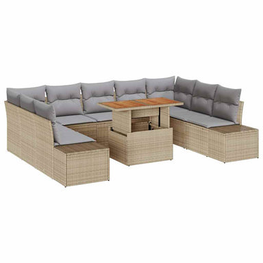 Tuinbankenset 10 st Beige en Grijs