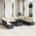 Tuin Sofa Set 11 st Zwart en Crème
