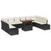 Tuin Sofa Set 11 st Zwart en Crème
