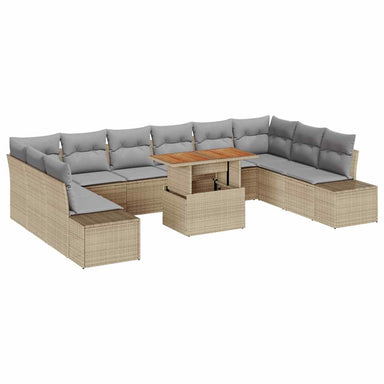 Tuin Sofa Set 11 st Beige en Grijs