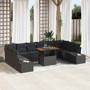 Tuin Sofa Set 11 st Zwart en Bruin