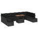 Tuin Sofa Set 11 st Zwart en Bruin