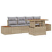Tuinbankenset 5 st Beige poly rattan