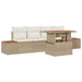 Tuinbankenset 5 st Beige poly rattan
