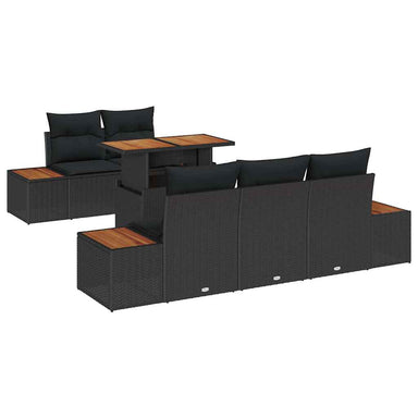 Tuinbankenset 6 st Zwart en Bruin