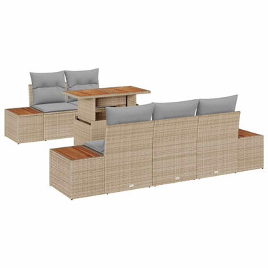 Tuinbankenset 6 st Beige en Grijs