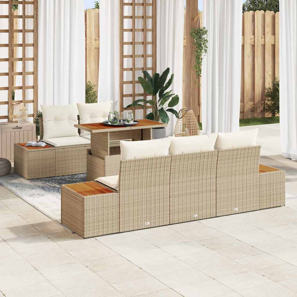 Tuinbankenset 6 st Beige en Crème