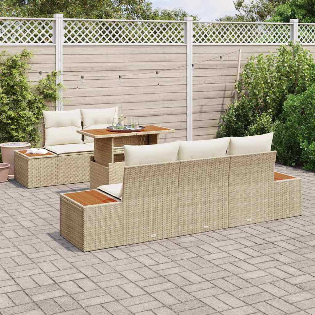 Tuinbankenset 6 st Beige en Crème