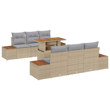 Tuinbankenset 7 st Beige en Grijs