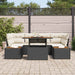 Tuinbankenset 9 st Zwart en Beige
