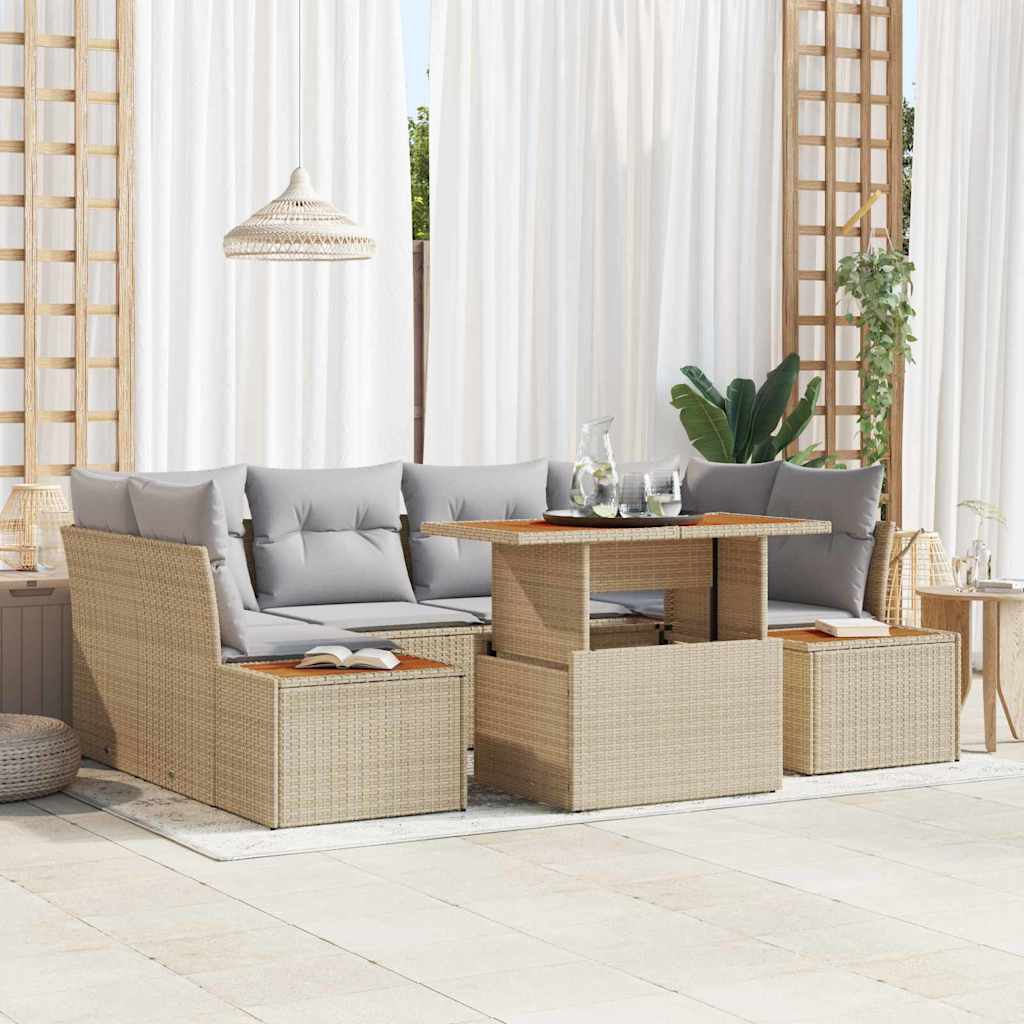 Tuinbankenset 9 st Beige en Grijs