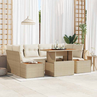 Tuinbankenset 9 st Beige en Crème