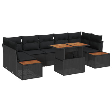 Tuinbankenset 8 st Zwart en Bruin