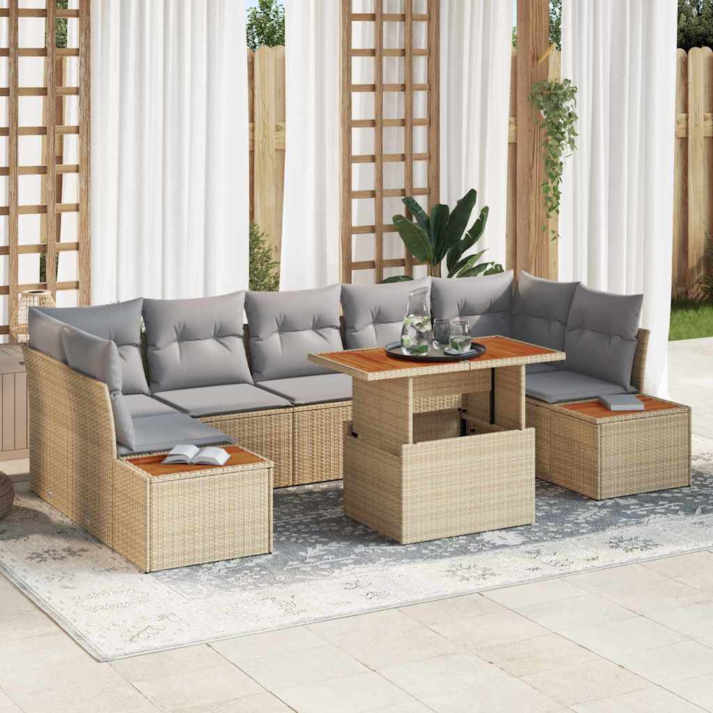Tuinbankenset 8 st Beige en Grijs