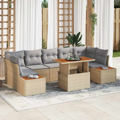 Tuinbankenset 8 st Beige en Grijs