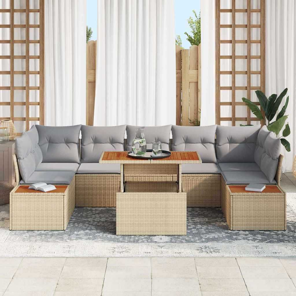 Tuinbankenset 8 st Beige en Grijs