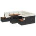 Tuinbankenset 9 st Zwart poly rattan