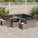 Tuinbankenset 9 st Grijs poly rattan