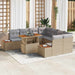 Tuinbankenset 9 st Beige poly rattan
