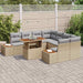 Tuinbankenset 9 st Beige poly rattan
