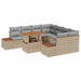 Tuinbankenset 9 st Beige poly rattan