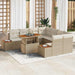 Tuinbankenset 9 st Beige poly rattan