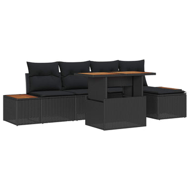 Tuinbankenset 6 st Zwart en Bruin