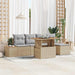 Tuinbankenset 6 st Beige en Grijs