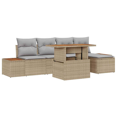 Tuinbankenset 6 st Beige en Grijs