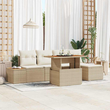 Tuinbankenset 6 st Beige en Crème